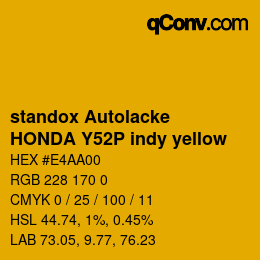 Farbcode: standox Autolacke - HONDA Y52P indy yellow | qconv.com