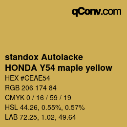 Código de color: standox Autolacke - HONDA Y54 maple yellow | qconv.com