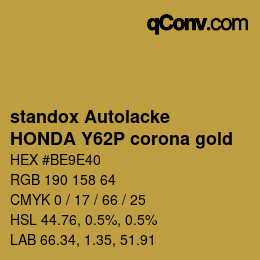 カラーコード: standox Autolacke - HONDA Y62P corona gold | qconv.com