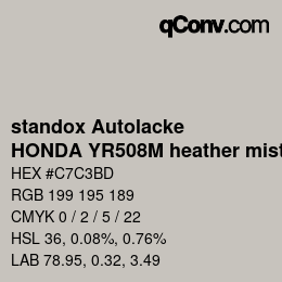Color code: standox Autolacke - HONDA YR508M heather mist | qconv.com