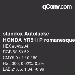 Código de color: standox Autolacke - HONDA YR511P romanesque bronze | qconv.com