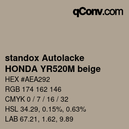 Color code: standox Autolacke - HONDA YR520M beige | qconv.com