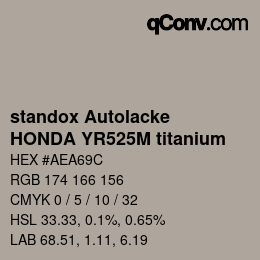 Color code: standox Autolacke - HONDA YR525M titanium | qconv.com