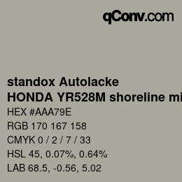 Código de color: standox Autolacke - HONDA YR528M shoreline mist | qconv.com