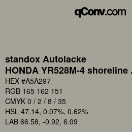 Farbcode: standox Autolacke - HONDA YR528M-4 shoreline mist OEM 2005 | qconv.com