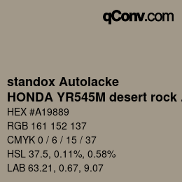 Color code: standox Autolacke - HONDA YR545M desert rock OEM 2006 | qconv.com