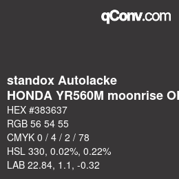 Color code: standox Autolacke - HONDA YR560M moonrise OEM 2006 | qconv.com