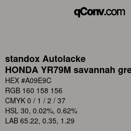 Code couleur: standox Autolacke - HONDA YR79M savannah grey | qconv.com