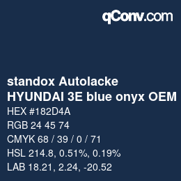 カラーコード: standox Autolacke - HYUNDAI 3E blue onyx OEM 2006 | qconv.com