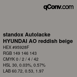 Color code: standox Autolacke - HYUNDAI AO reddish beige | qconv.com
