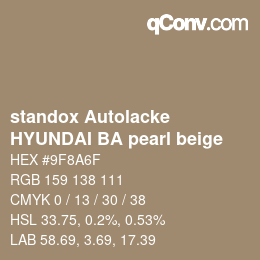 Farbcode: standox Autolacke - HYUNDAI BA pearl beige | qconv.com