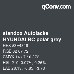 Farbcode: standox Autolacke - HYUNDAI BC polar grey | qconv.com