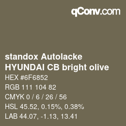 Color code: standox Autolacke - HYUNDAI CB bright olive | qconv.com