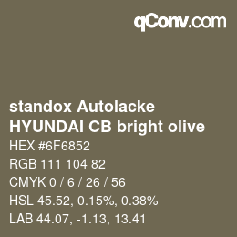 Farbcode: standox Autolacke - HYUNDAI CB bright olive | qconv.com