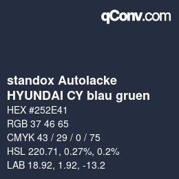 Color code: standox Autolacke - HYUNDAI CY blau gruen | qconv.com