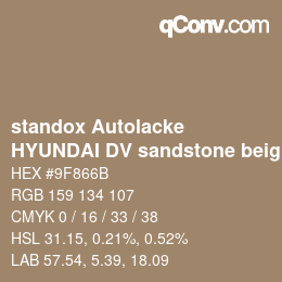 Color code: standox Autolacke - HYUNDAI DV sandstone beige | qconv.com