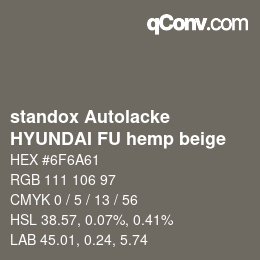 Farbcode: standox Autolacke - HYUNDAI FU hemp beige | qconv.com