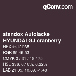 Color code: standox Autolacke - HYUNDAI GJ cranberry | qconv.com