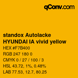 Farbcode: standox Autolacke - HYUNDAI IA vivid yellow | qconv.com