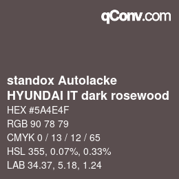 Color code: standox Autolacke - HYUNDAI IT dark rosewood | qconv.com