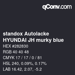Código de color: standox Autolacke - HYUNDAI JH murky blue | qconv.com