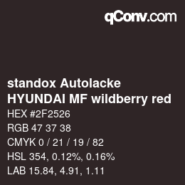 Farbcode: standox Autolacke - HYUNDAI MF wildberry red | qconv.com