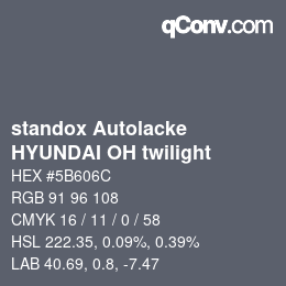 Farbcode: standox Autolacke - HYUNDAI OH twilight | qconv.com