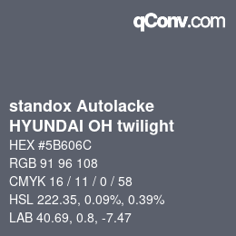 Color code: standox Autolacke - HYUNDAI OH twilight | qconv.com