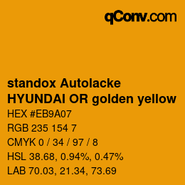 Color code: standox Autolacke - HYUNDAI OR golden yellow | qconv.com