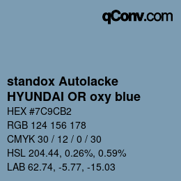 Color code: standox Autolacke - HYUNDAI OR oxy blue | qconv.com