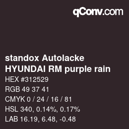 Color code: standox Autolacke - HYUNDAI RM purple rain | qconv.com