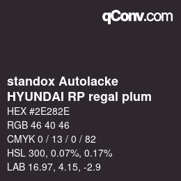 Color code: standox Autolacke - HYUNDAI RP regal plum | qconv.com