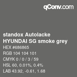 Farbcode: standox Autolacke - HYUNDAI SG smoke grey | qconv.com