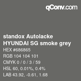 Color code: standox Autolacke - HYUNDAI SG smoke grey | qconv.com