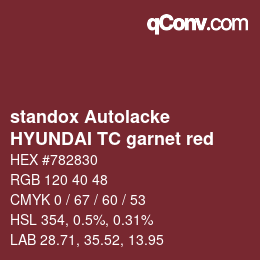 Color code: standox Autolacke - HYUNDAI TC garnet red | qconv.com