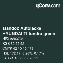 Color code: standox Autolacke - HYUNDAI TI tundra green | qconv.com