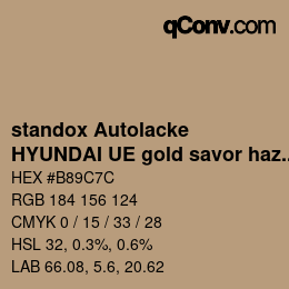 カラーコード: standox Autolacke - HYUNDAI UE gold savor hazelnut | qconv.com