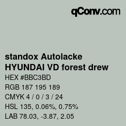 Código de color: standox Autolacke - HYUNDAI VD forest drew | qconv.com