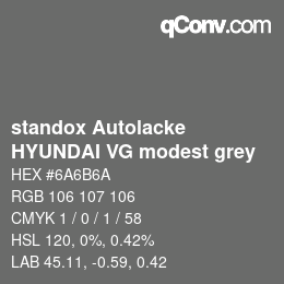 Farbcode: standox Autolacke - HYUNDAI VG modest grey | qconv.com