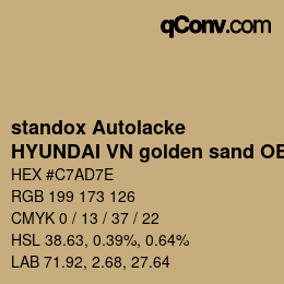 Color code: standox Autolacke - HYUNDAI VN golden sand OEM 2005 | qconv.com