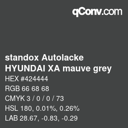 Code couleur: standox Autolacke - HYUNDAI XA mauve grey | qconv.com