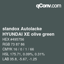 Farbcode: standox Autolacke - HYUNDAI XE olive green | qconv.com