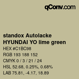 Color code: standox Autolacke - HYUNDAI YO lime green | qconv.com