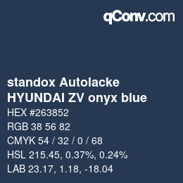 Color code: standox Autolacke - HYUNDAI ZV onyx blue | qconv.com