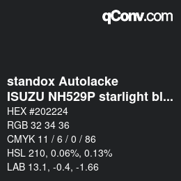 Color code: standox Autolacke - ISUZU NH529P starlight black | qconv.com