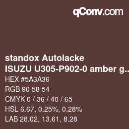 Código de color: standox Autolacke - ISUZU U305-P902-0 amber gold | qconv.com