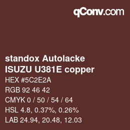 Code couleur: standox Autolacke - ISUZU U381E copper | qconv.com