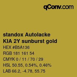 Color code: standox Autolacke - KIA 2Y sunburst gold | qconv.com
