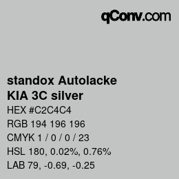 Color code: standox Autolacke - KIA 3C silver | qconv.com