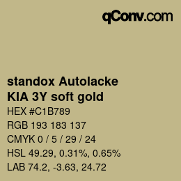 Color code: standox Autolacke - KIA 3Y soft gold | qconv.com